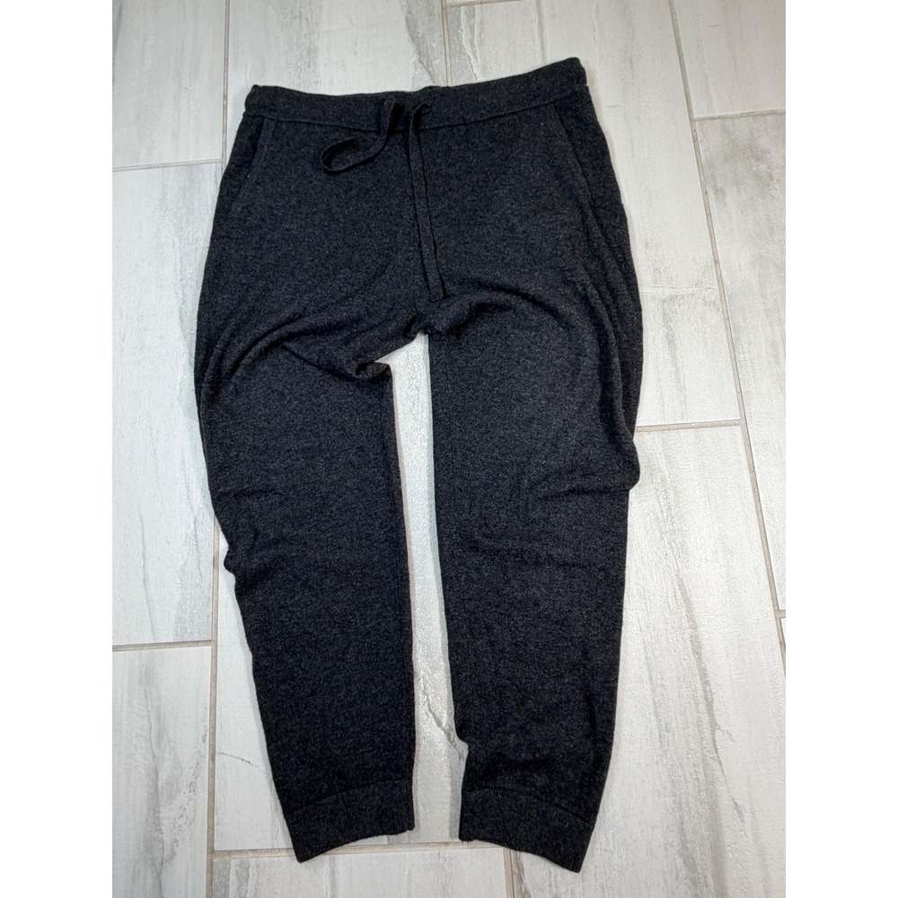 R Label Charcoal Gray Wool Cashmere Knit Joggers Lounge Pants L